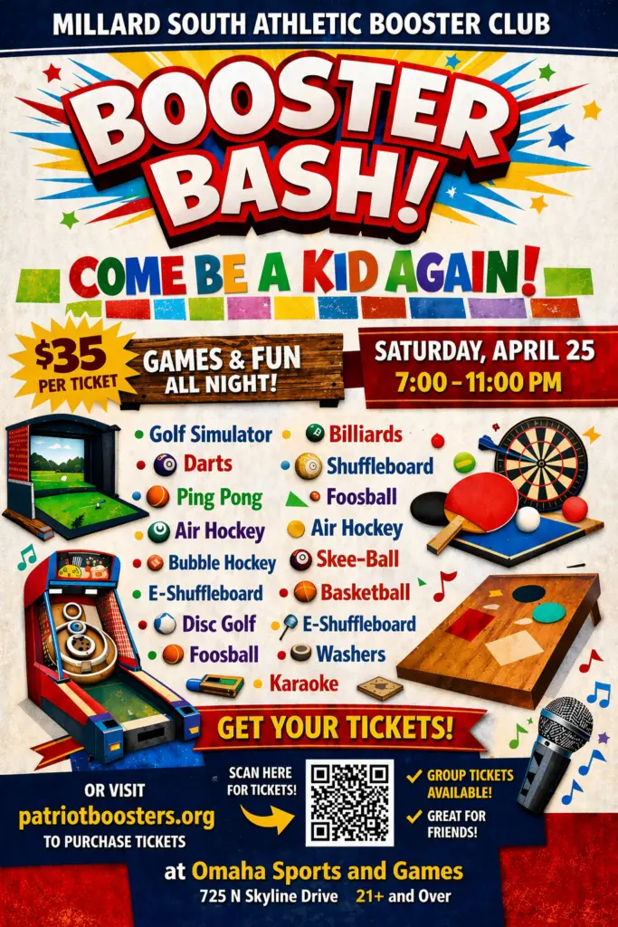 Booster Bash flyer with games and activities